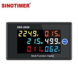 Contor digital AC SINOTIMER D85-2058, voltmetru, ampermetru, wattmetru, frecvență, factor de putere, energie kWh, 230V